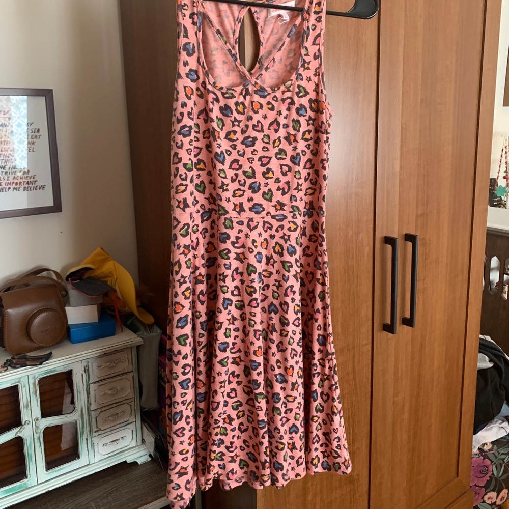 Pink, leopard-inspired dress